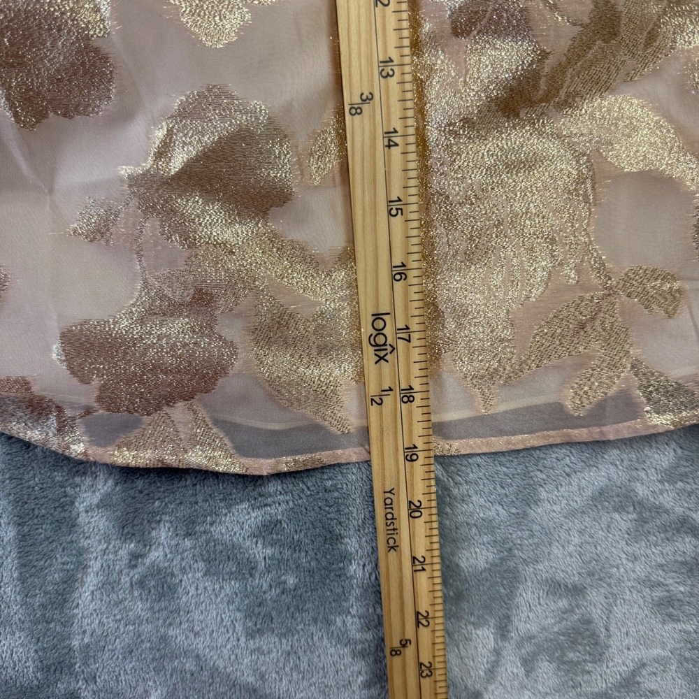 Lilly Pulitzer Trixie One Shoulder Ruffle Top Gold Organza Brocade Metallic XS - Picture 8 of 8